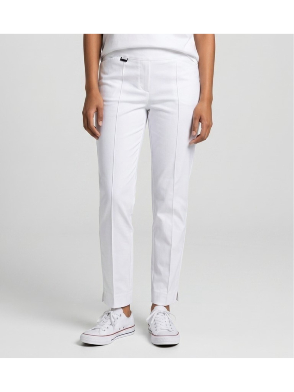 Peck & Peck Women's White Zoe Ankle Tummy Control Stretch Pants Size 16 NWT $68